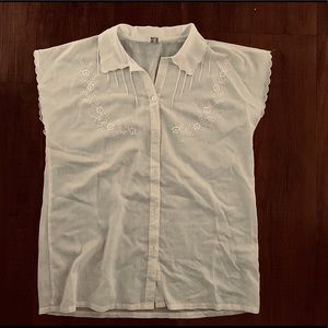 Vintage white button up blouse